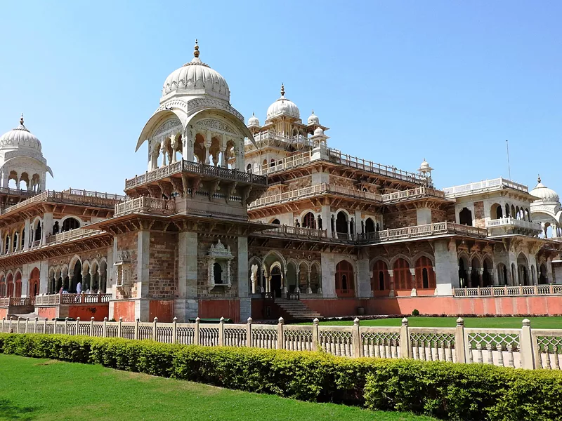 Albert Hall Museum Jaipur illuminated at night
