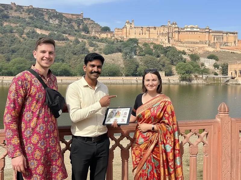Guests at Amber Fort Jaipur on private guided tour