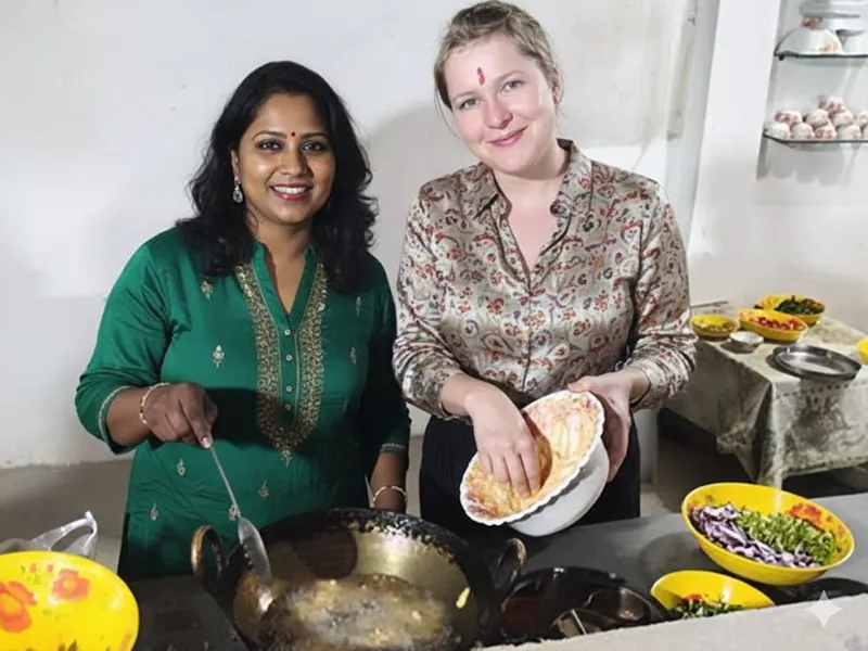Jaipur guided city tour with local cooking class